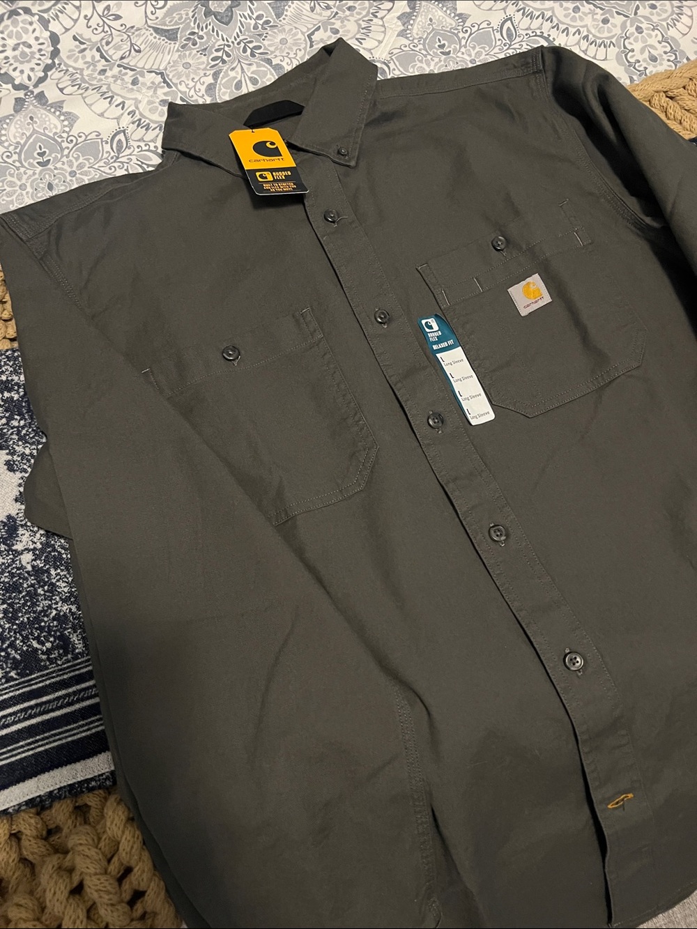 Carhartt Dark Button-Front Work Shirt